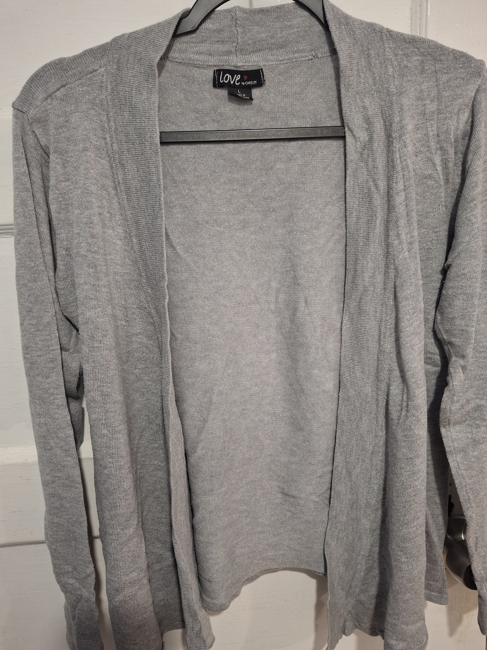 Love by Design Light Gray Open Front Women's Cardigan